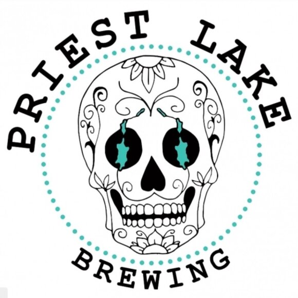 Priest Lake Brewing tank sugar skull turquoise blue and white - Picture 2 of 7